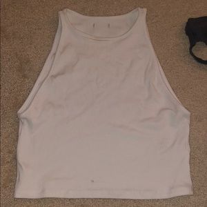 White cropped halter top